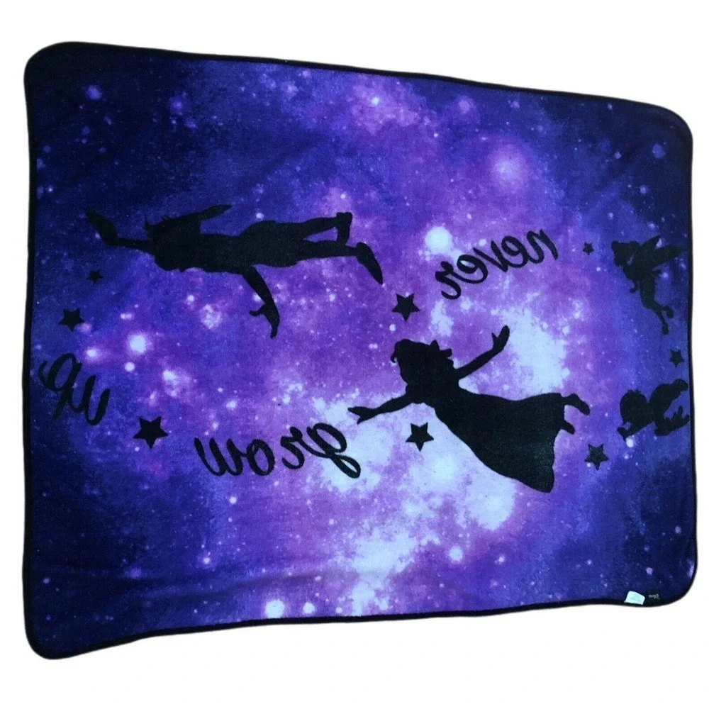 Disney Peter Pan Never Grow Up Fleece Soft Plush Throw Blanket 50” X 60”